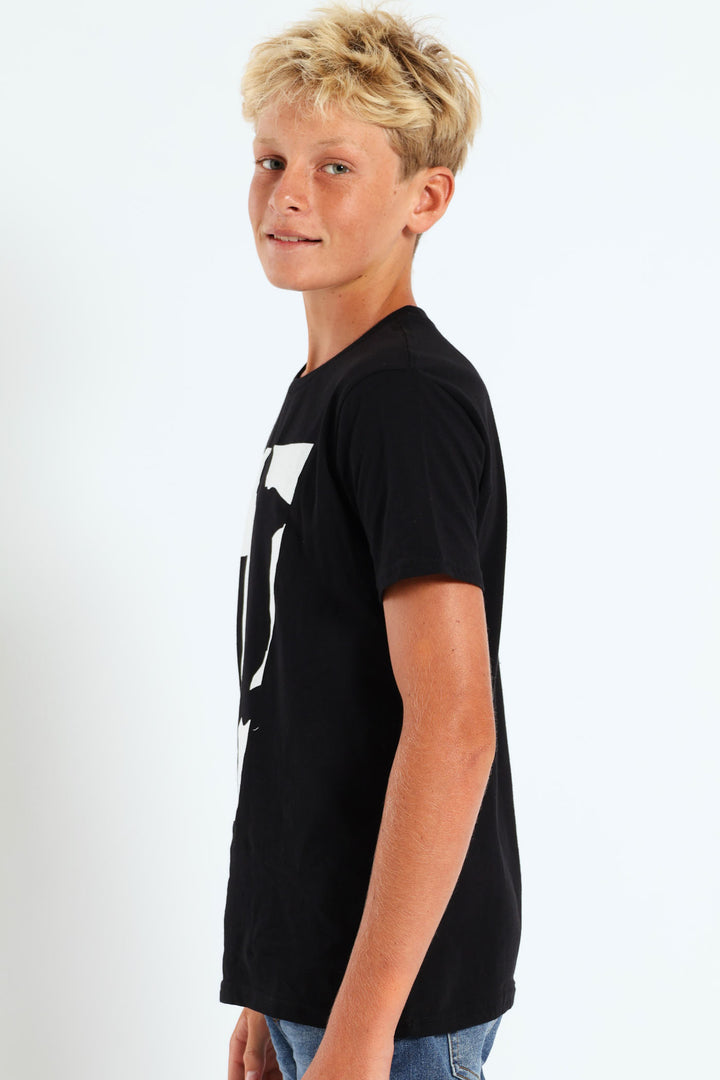 Boys Ronaldo 7 Tee - Black
