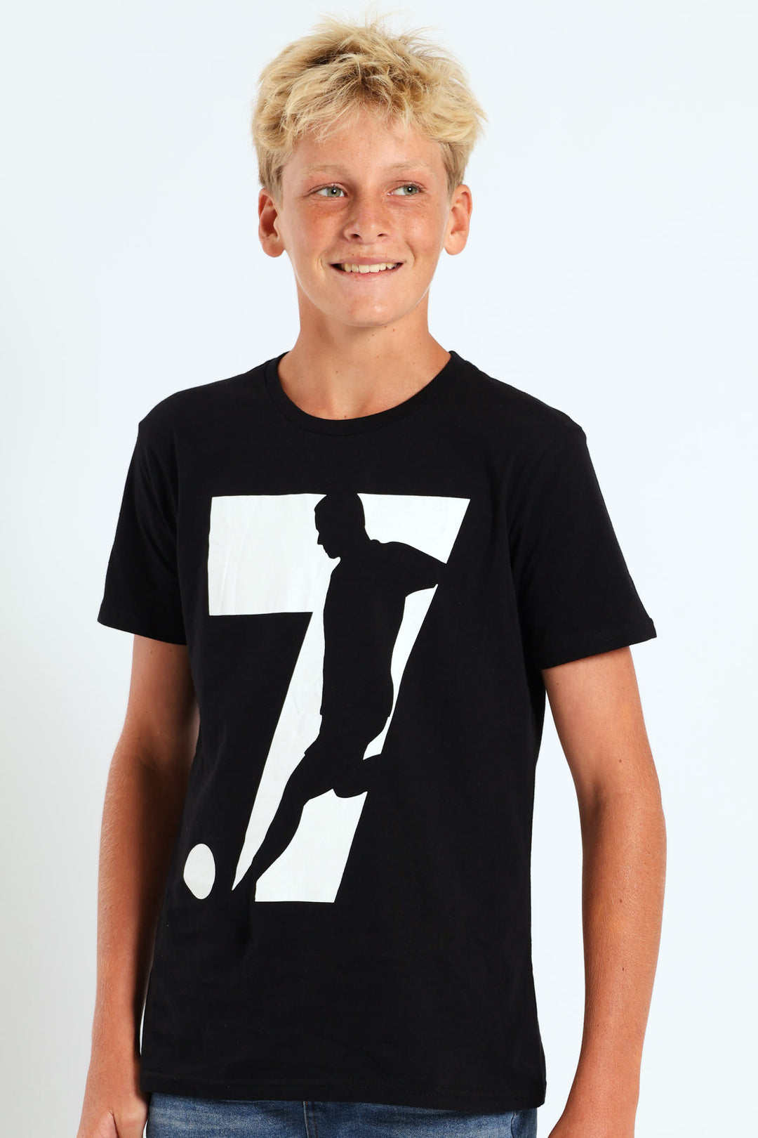 Boys Ronaldo 7 Tee - Black