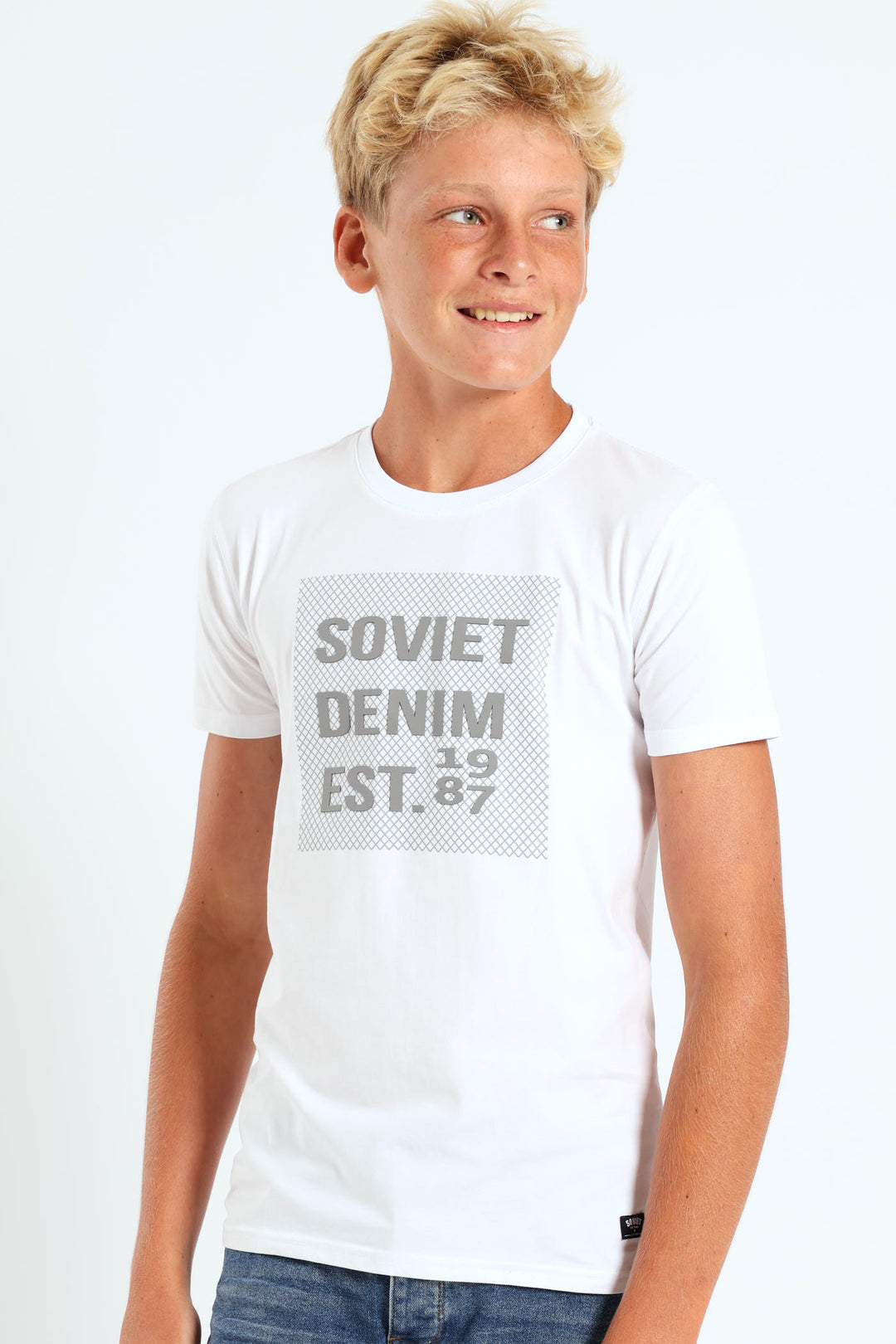 Boys Potent Crew Neck Tee - White