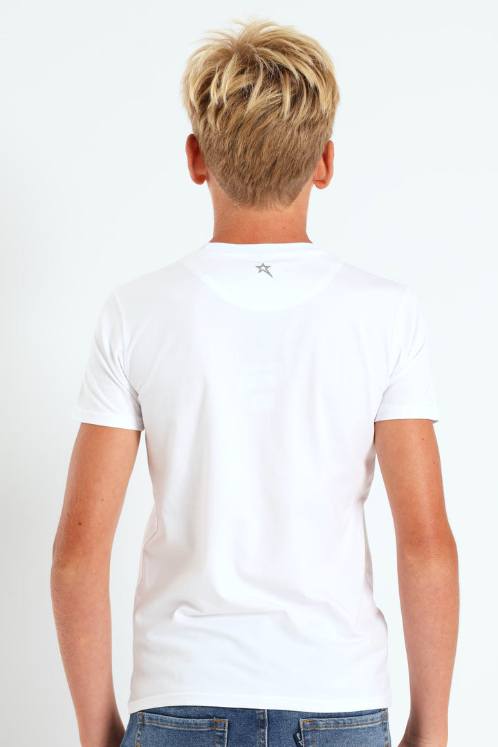 Boys Potent Crew Neck Tee - White