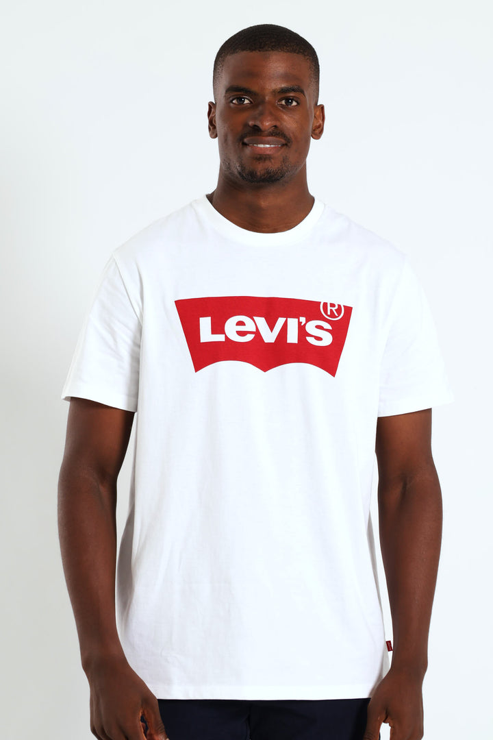 Graphic Set-In Neck Tee - White