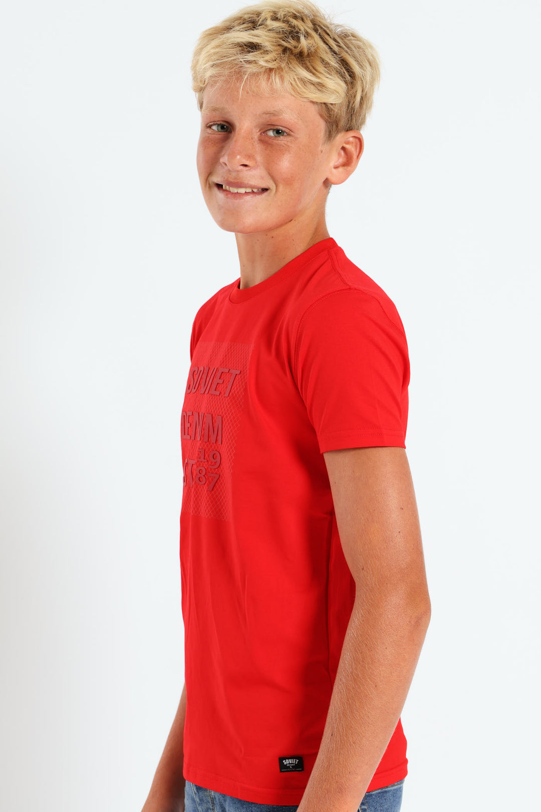 Boys Potent Crew Neck Tee - Red