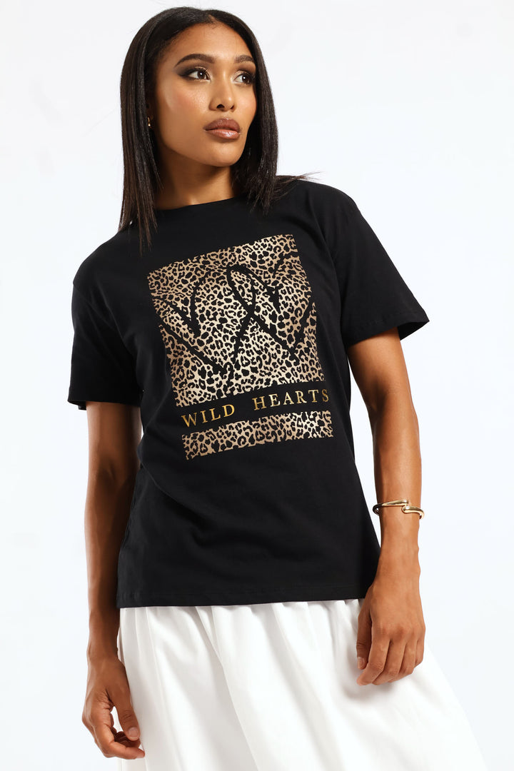 Animal Wild Hearts Tee - Black