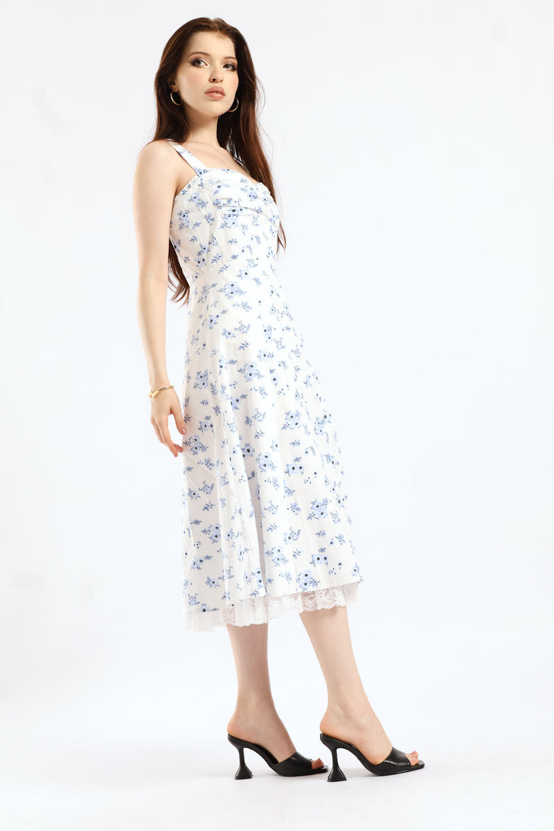 Sleeveless Fit & Flare Maxi Dress - Ivory