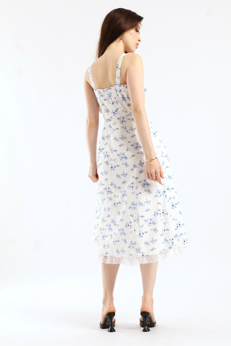 Sleeveless Fit & Flare Maxi Dress - Ivory