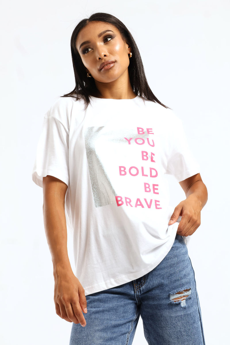 Be You Square Paste Tee - White