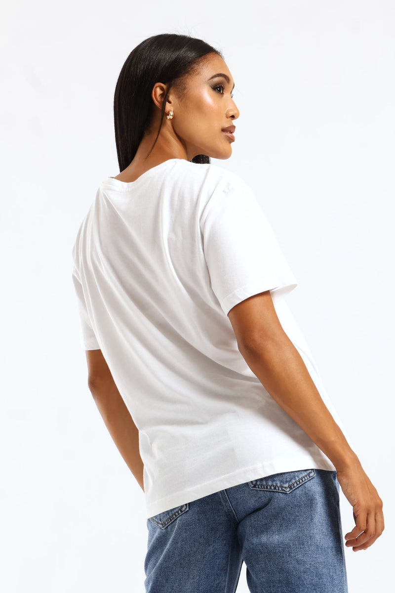 Be You Square Paste Tee - White