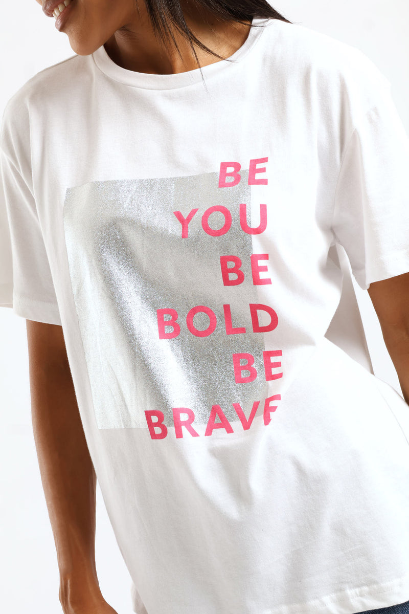 Be You Square Paste Tee - White