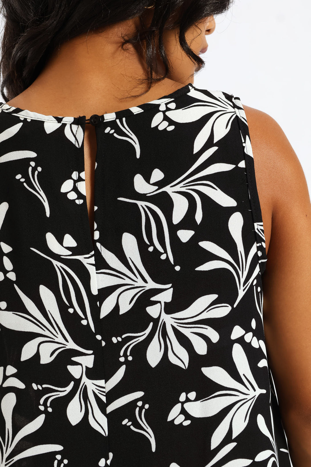 A-Line Midaxi Dress - Black/White