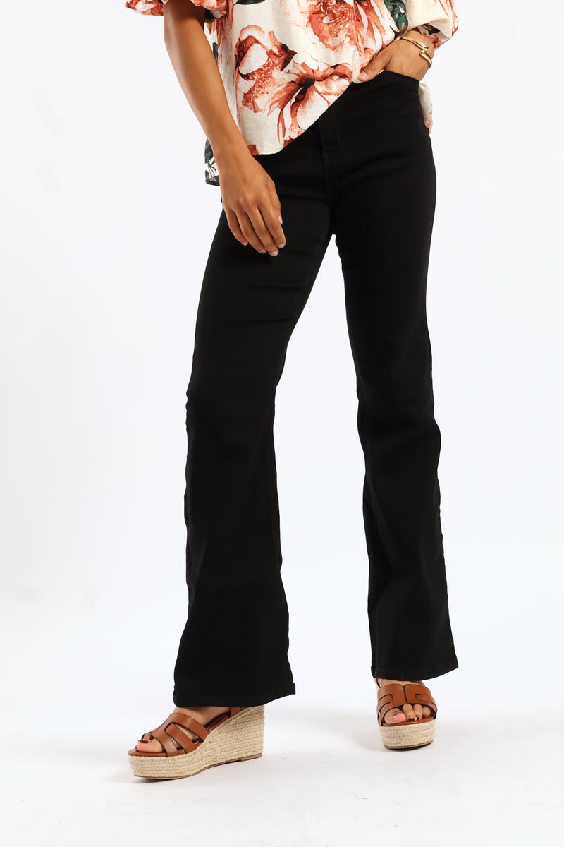 High Waist Bootleg Jean - Black