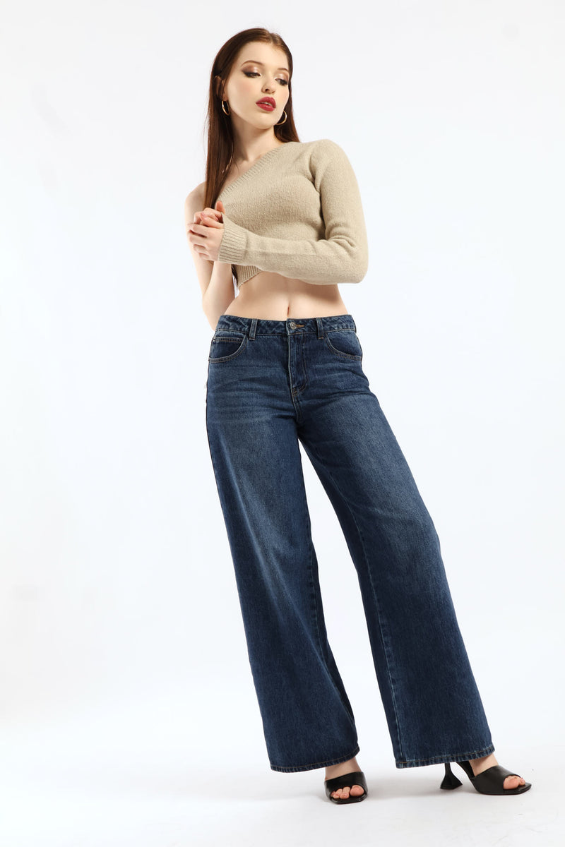 One Shoulder Cropped Sweater - Oatmeal