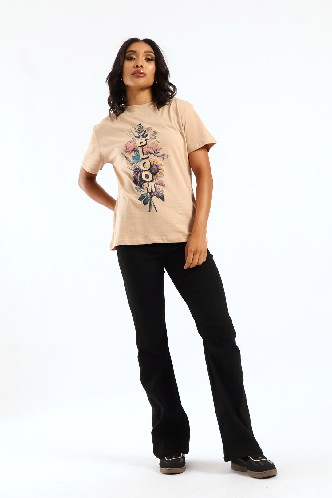 Bloom Autumn Bouquet Tee - Light Taupe