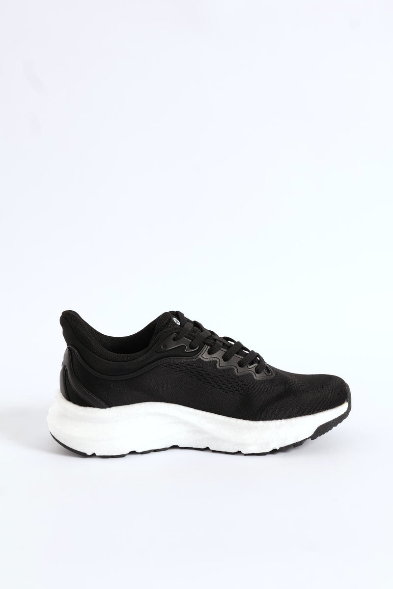 The Streak Lace Up Trainer - Black/White