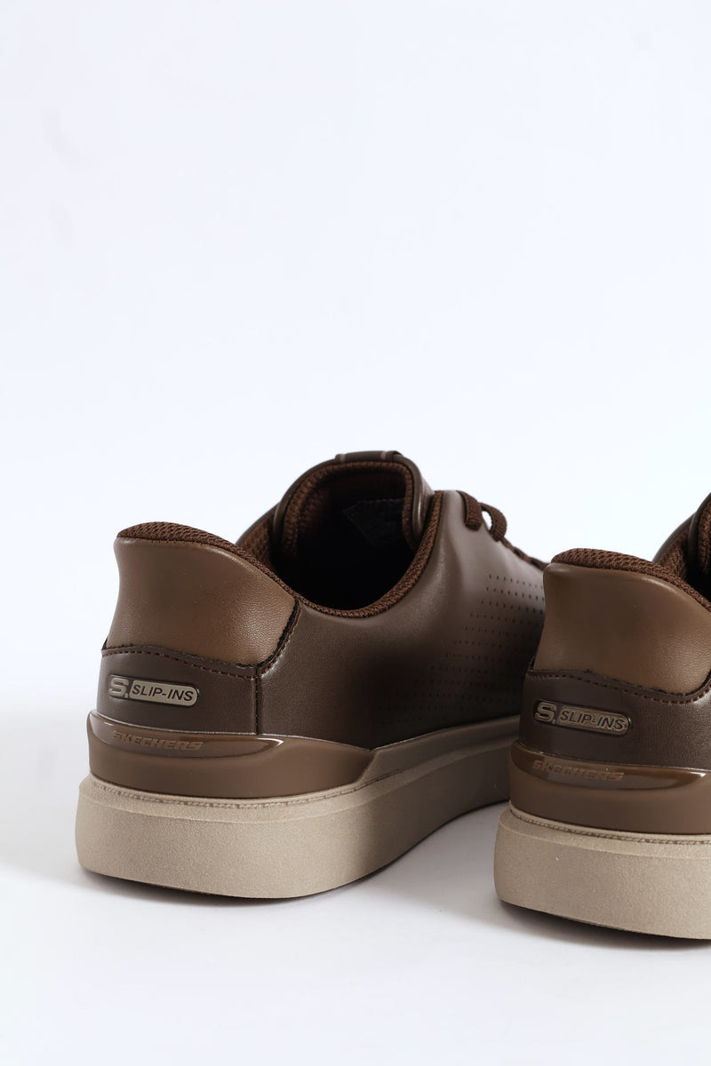 Owen Perforated Bungee Lace Sneaker - Chocolate