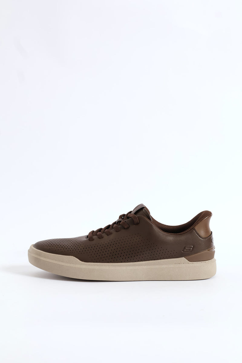 Owen Perforated Bungee Lace Sneaker - Chocolate