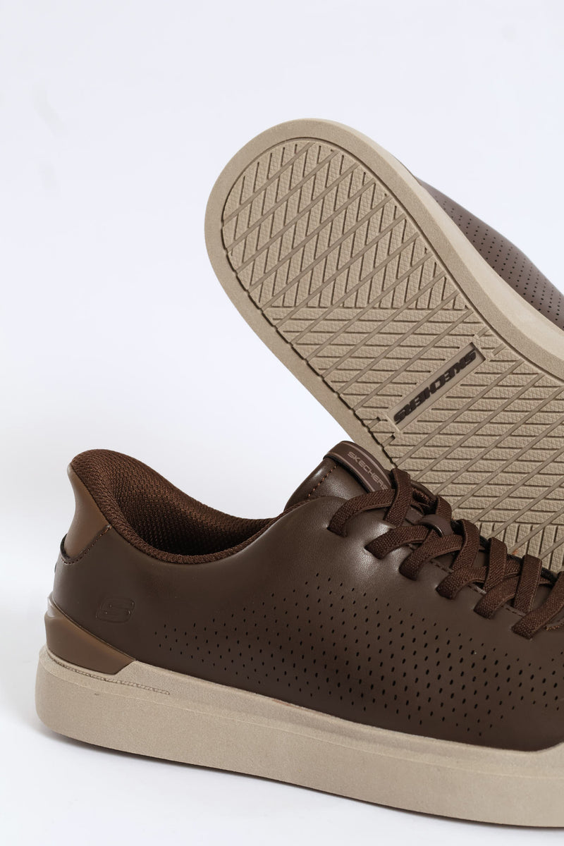 Owen Perforated Bungee Lace Sneaker - Chocolate