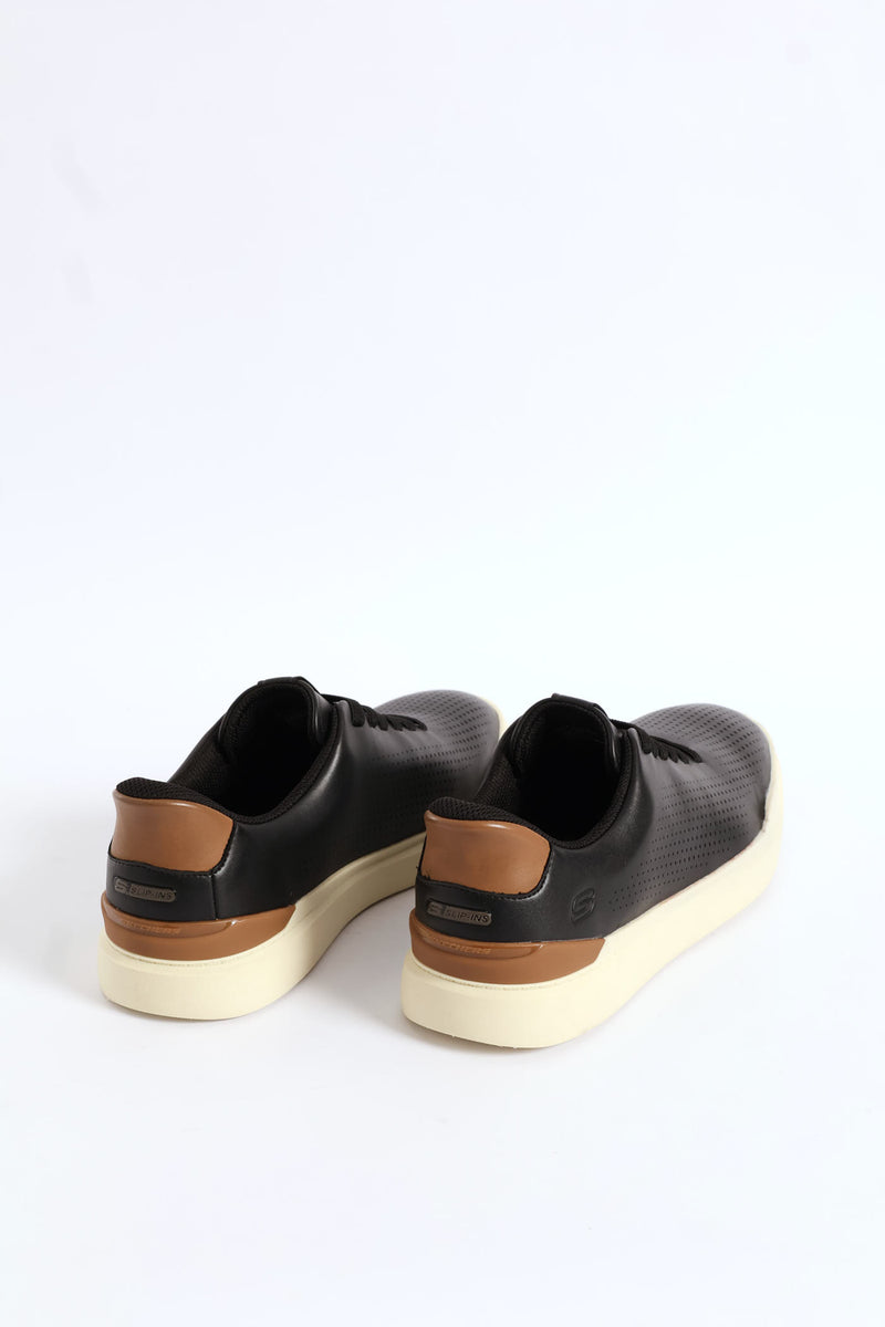 Owen Perforated Bungee Lace Sneaker - Black