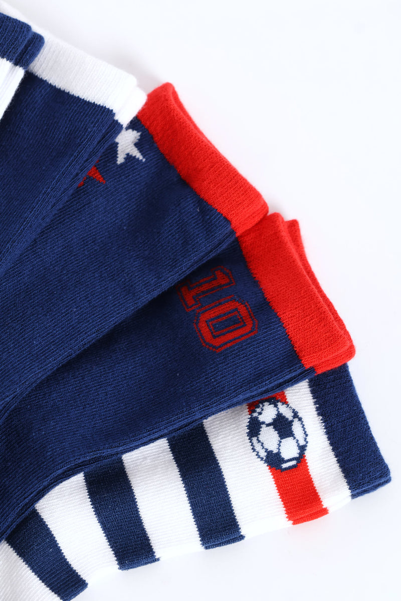 Pre-Boys 5 Pack Football Anklet Socks - Navy