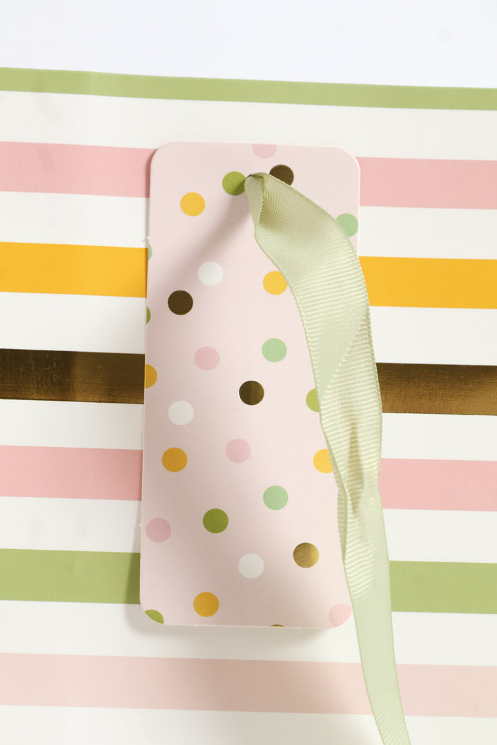 Stripe & Polka Dot Gold Foil Gift Bag Large - Multi