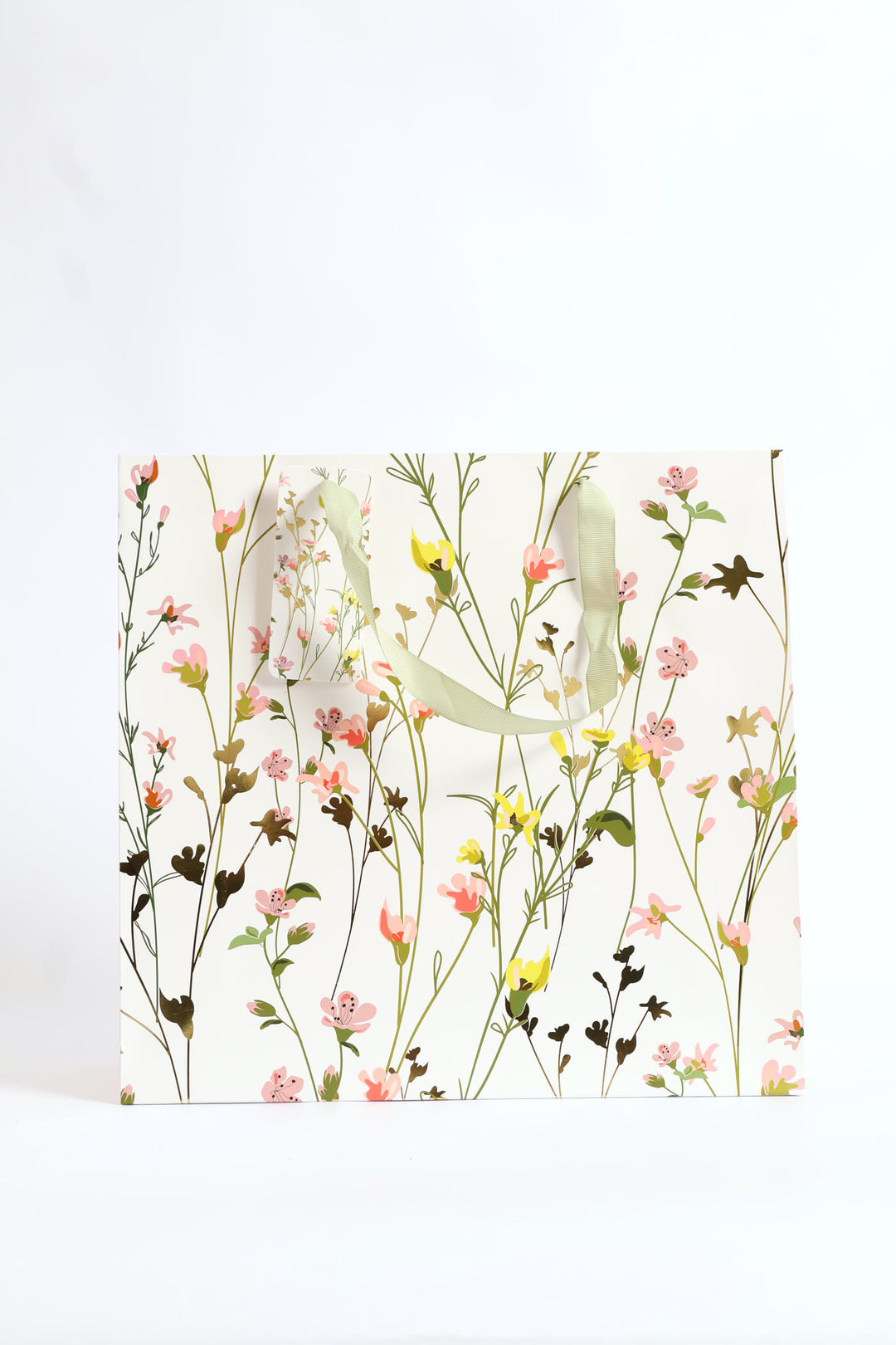 Floral Gold Foil Gift Bag Medium - Multi