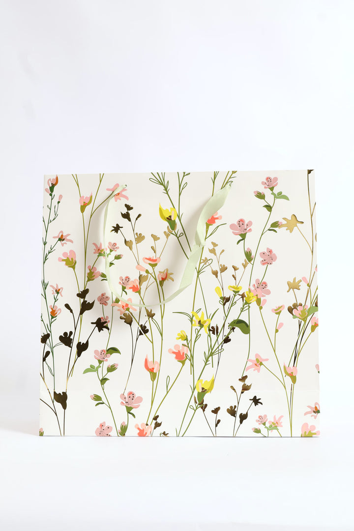 Floral Gold Foil Gift Bag Medium - Multi