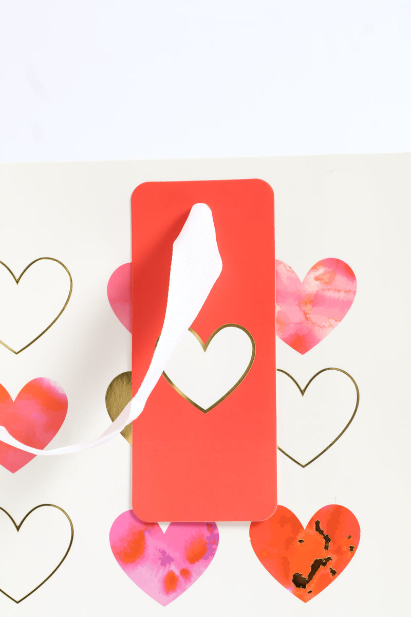 Water Colour Heart Gift Bag Medium - White