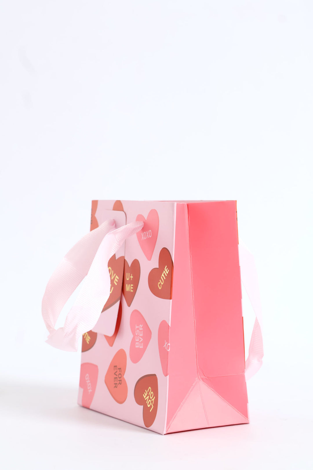 Love you Heart Print Gift Bag Small - Pink