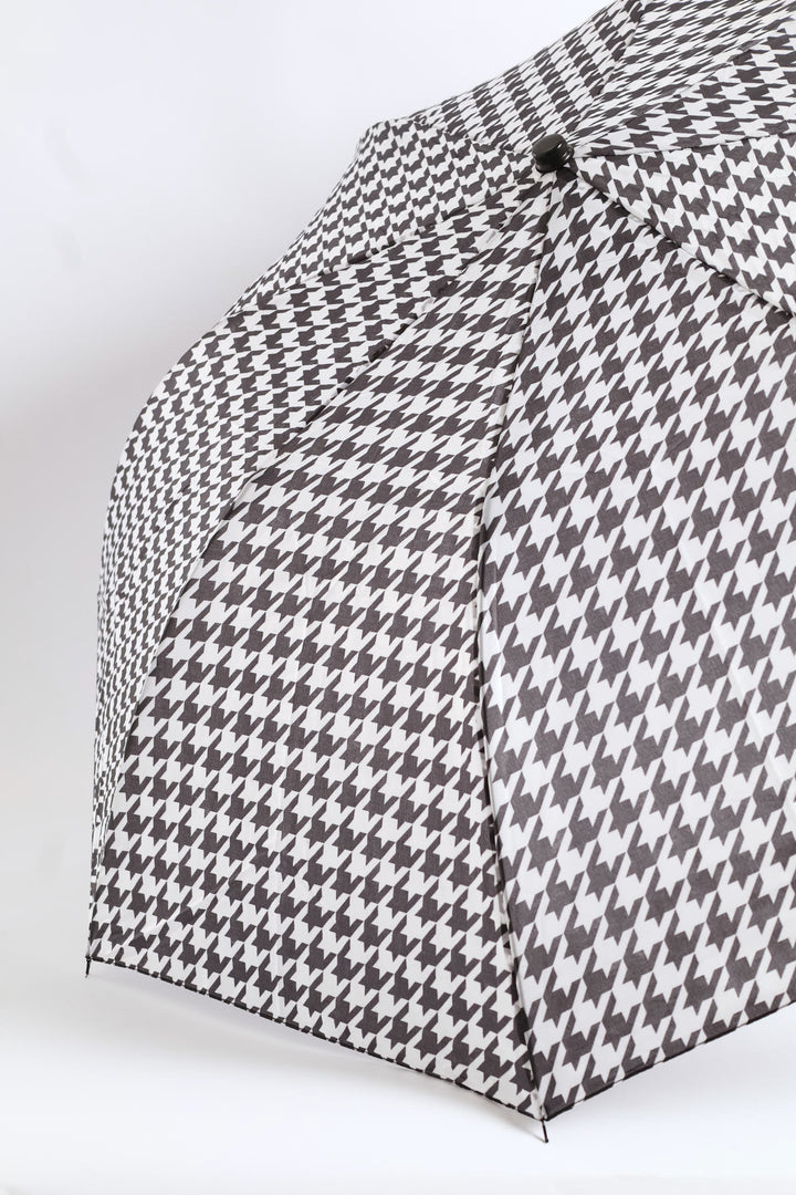 Mini 2 Fold Petal Print Umbrella - Black/White