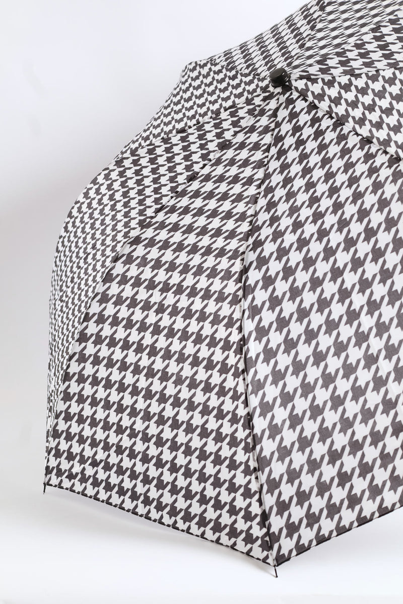 Mini 2 Fold Petal Print Umbrella - Black/White