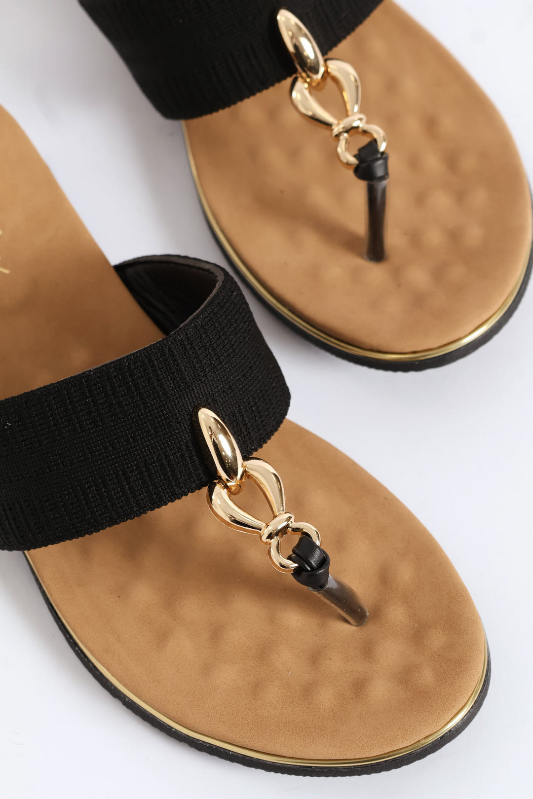 Thong Sandal On Comfort Outsole - Black