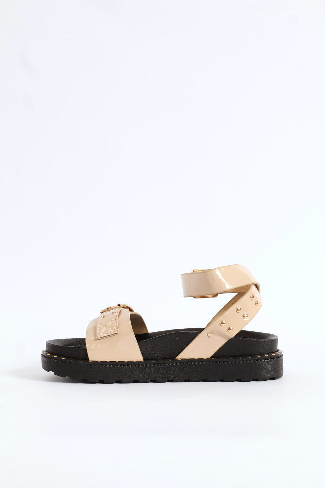 Girls Chunky Stud Sandal - Beige