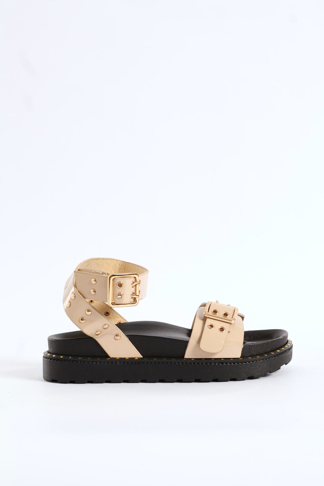 Girls Chunky Stud Sandal - Beige