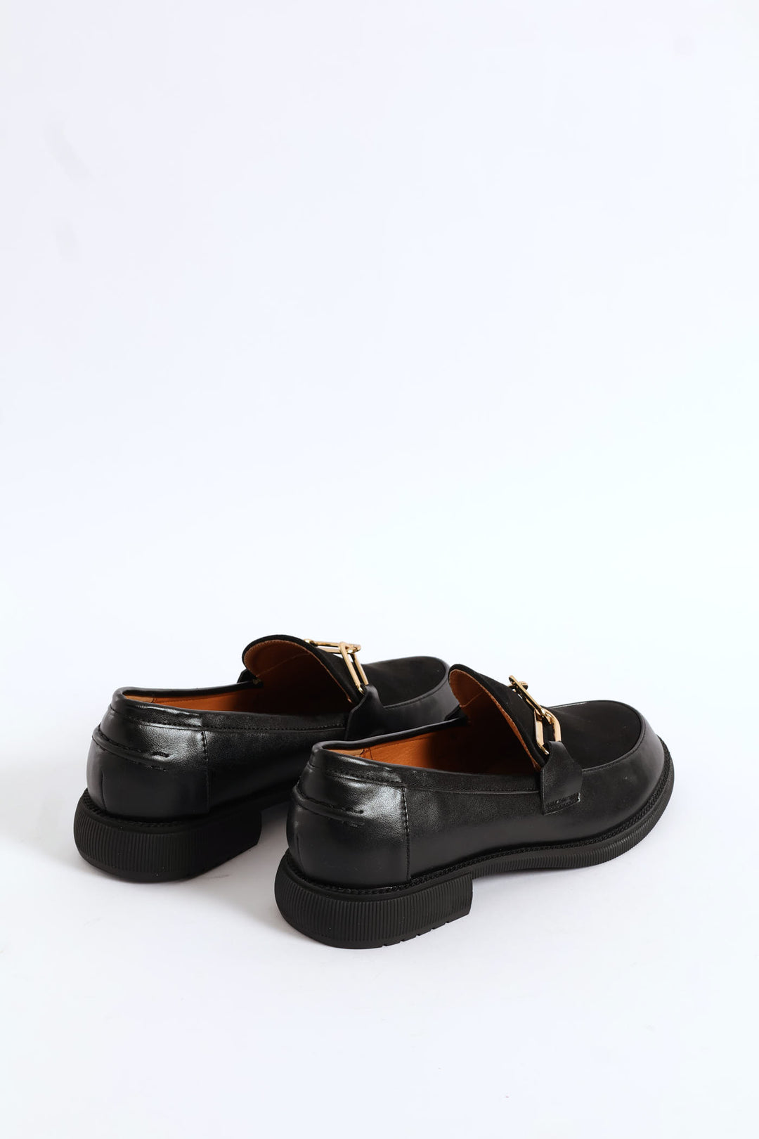 Multi Fabric Chain Detail Loafer - Black