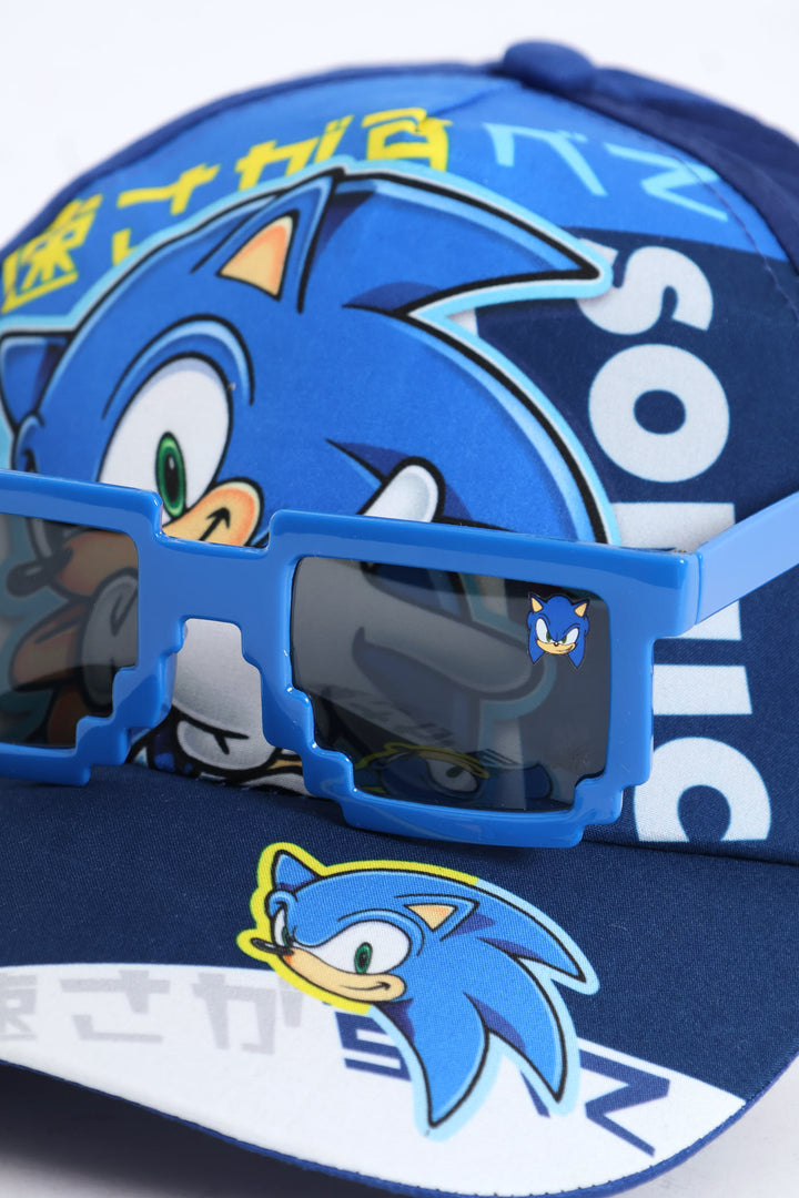 Pre-Boys Sonic Sunnies & Peak Set - Blue