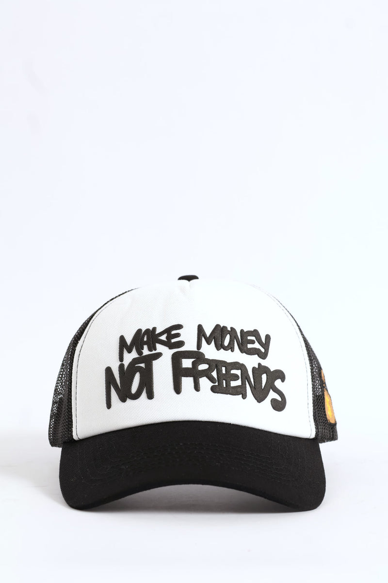 Make Money Not Friends Cap - Black/White