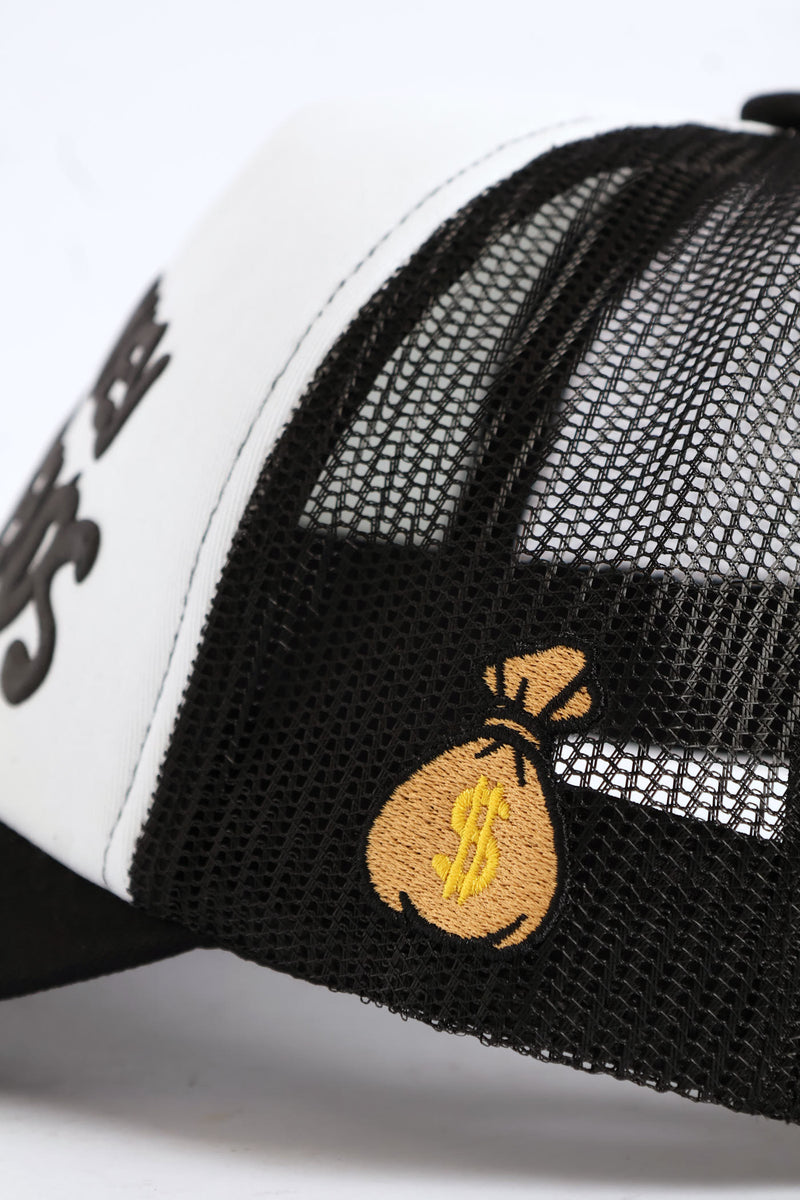 Make Money Not Friends Cap - Black/White