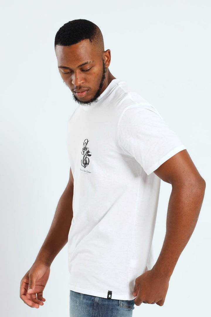 Angel Front & Back Print Tee - White
