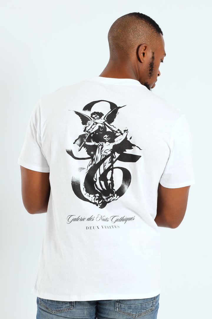 Angel Front & Back Print Tee - White