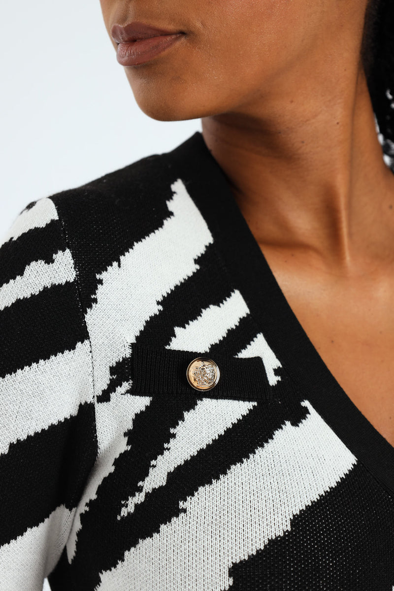 Zebra Preppy Bodycon Dress
