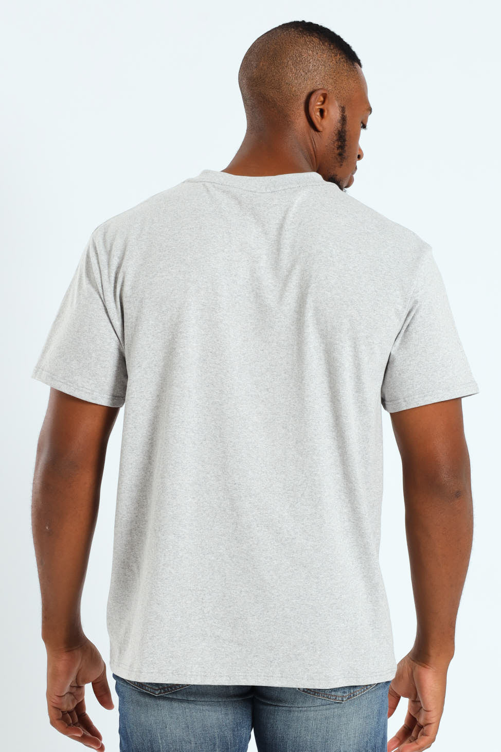 Race Flag Printed Tee - Grey Melange
