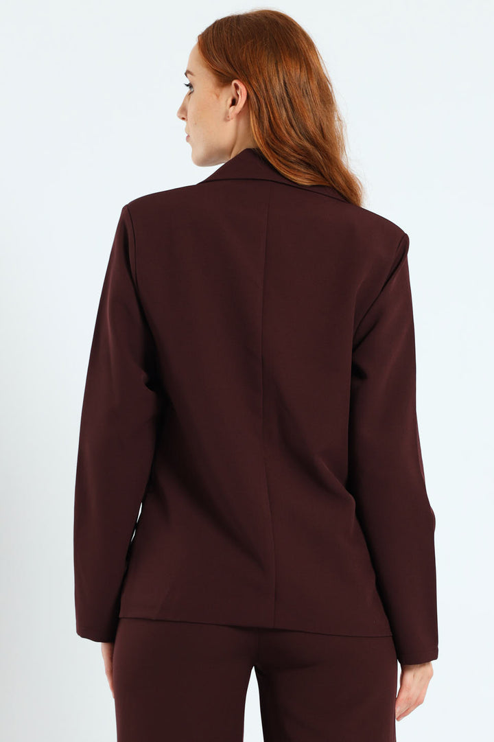 Darted Welt Pocket Blazer - Plum