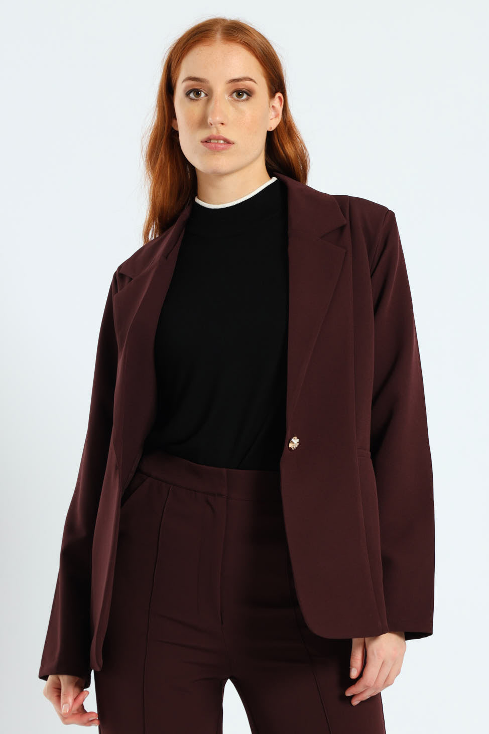 Darted Welt Pocket Blazer - Plum