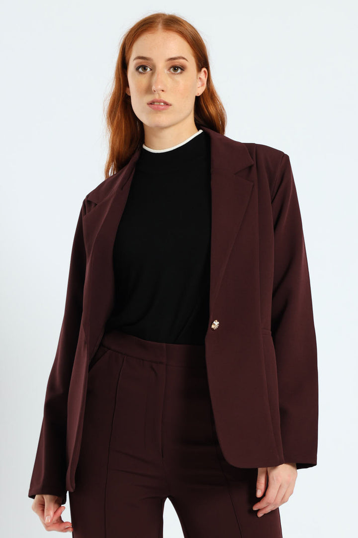 Darted Welt Pocket Blazer - Plum