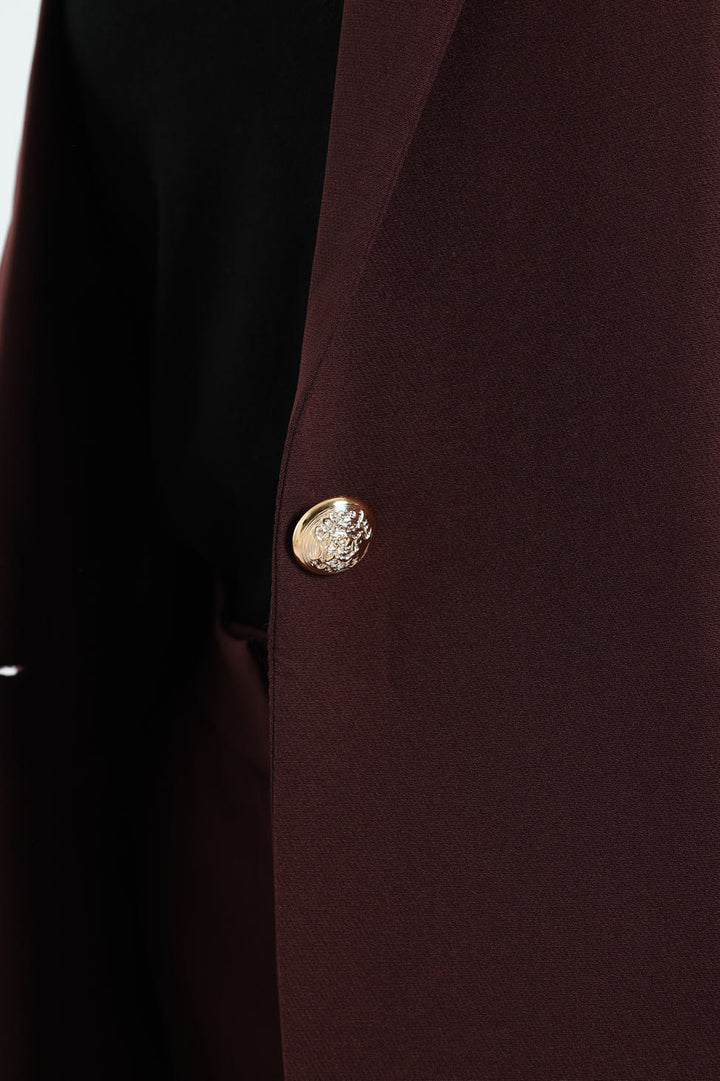 Darted Welt Pocket Blazer - Plum