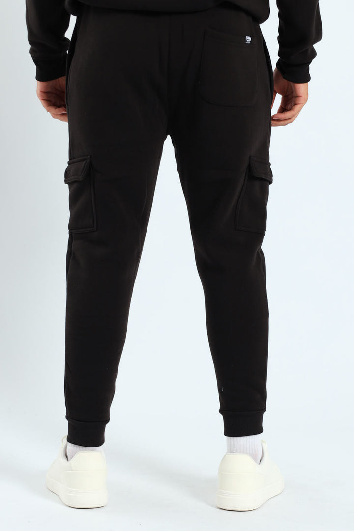 Core Fleece Cargo Jogger - Black