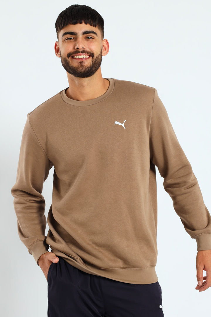 Small Logo Fleece Crew Top - Taupe