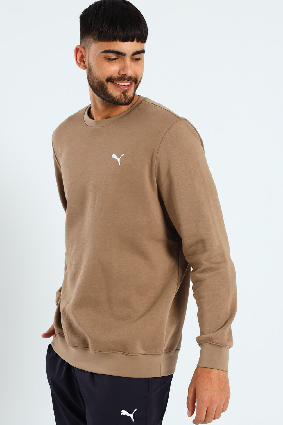 Small Logo Fleece Crew Top - Taupe