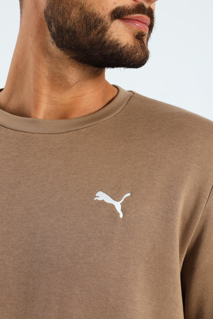 Small Logo Fleece Crew Top - Taupe