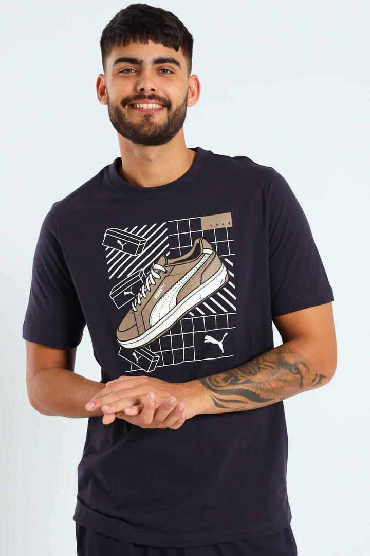 Graphics Sneaker Tee - Navy