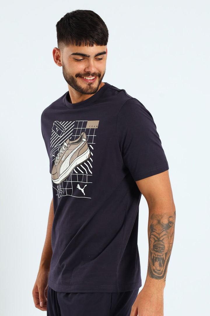 Graphics Sneaker Tee - Navy